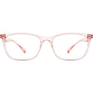 Unisex Pink Square Lightweight Frame Anti Eyestrain Light Blocking Glasses